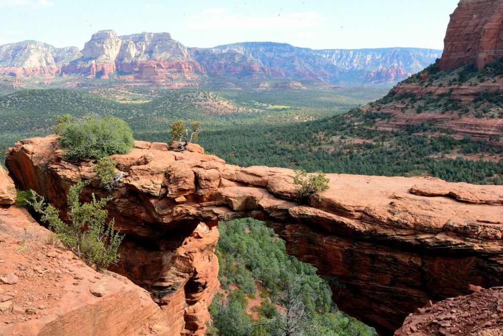 Rock formations and trees in Sedona