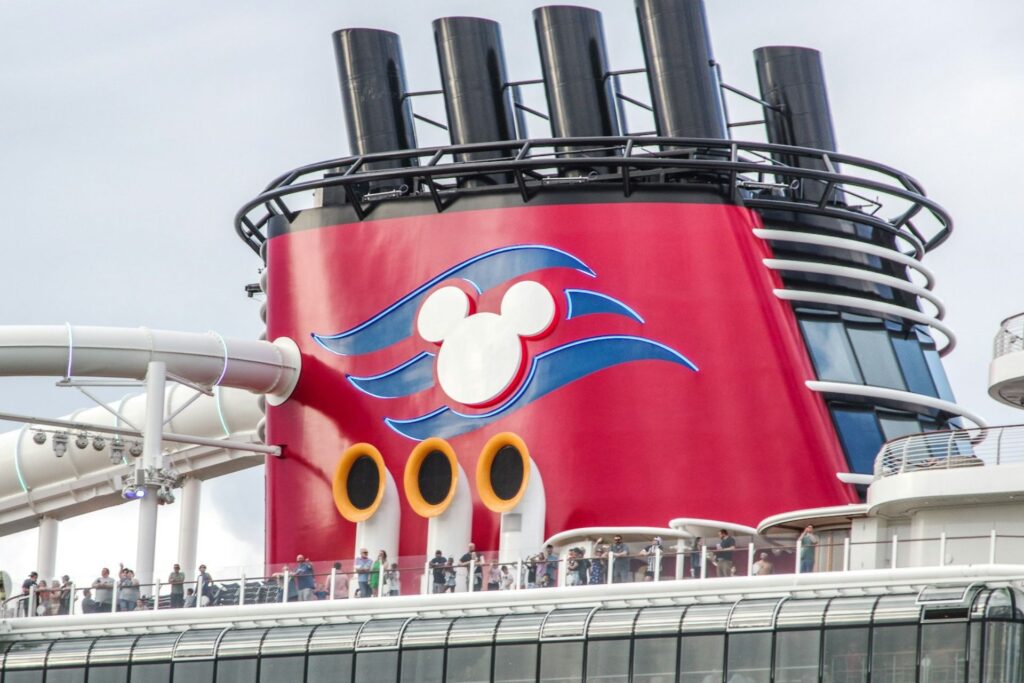 A Mickey Mouse logo on a Disney Cruise Ship