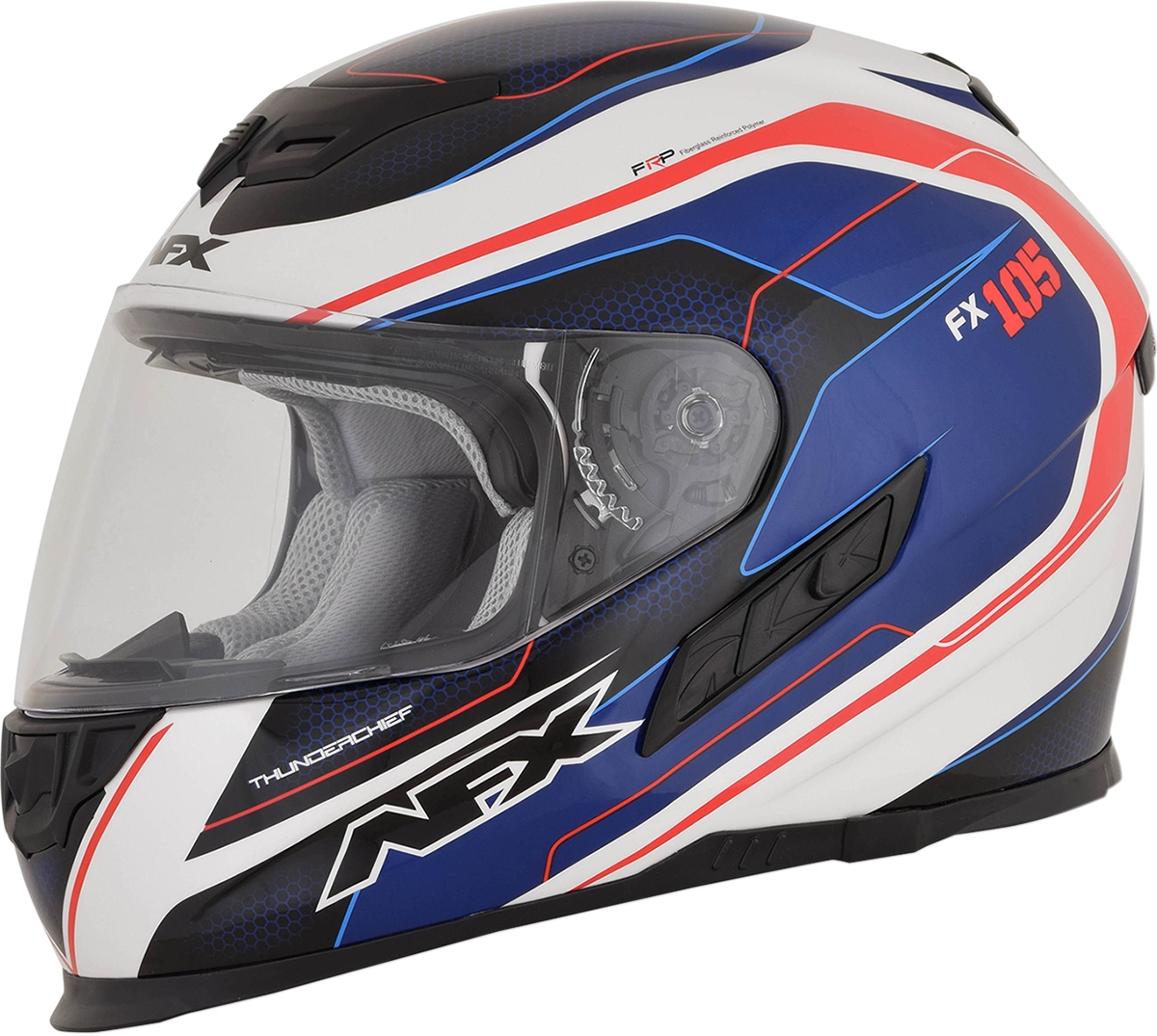 AFX FX-105 Thunder Chief Motorcycle Helmet / Red/White/Blue - All Sizes