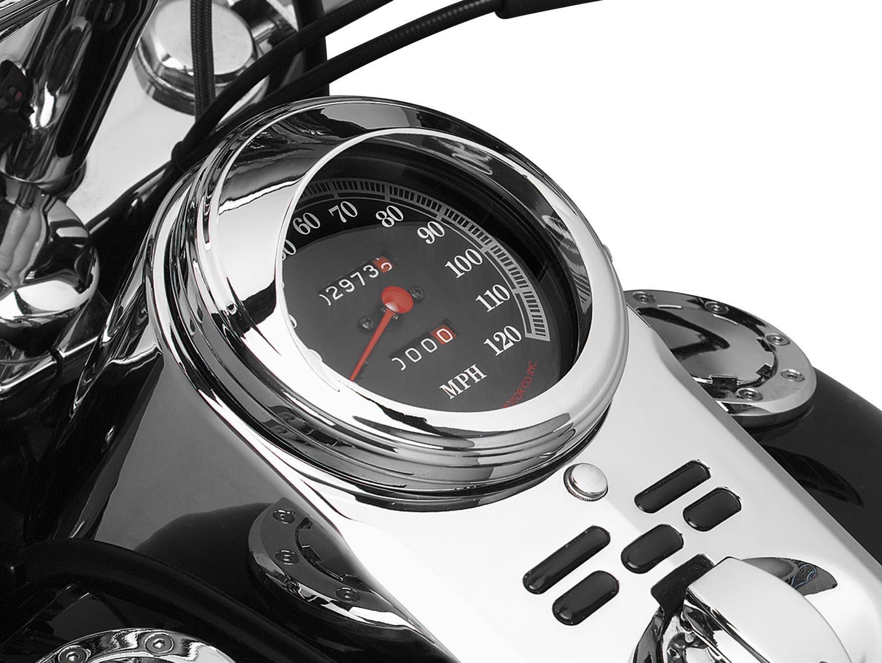 New HarleyDavidson FLSTFI Fat Boy 20012006Speedometer Visor Chrome by