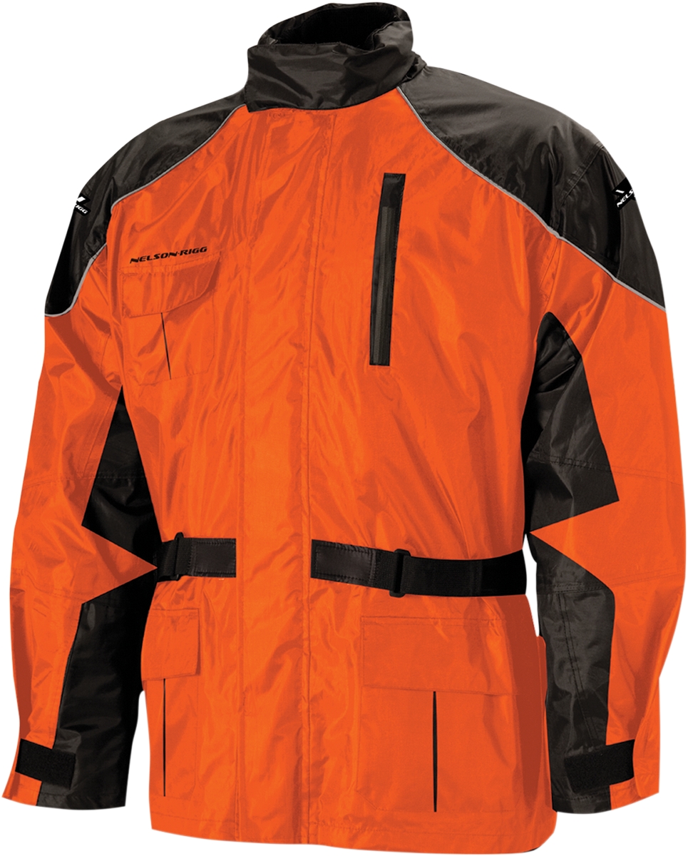 Nelson Rigg 2 Piece AS-3000 Aston Motorcycle Rain Suit-Orange Upper/Black Pants