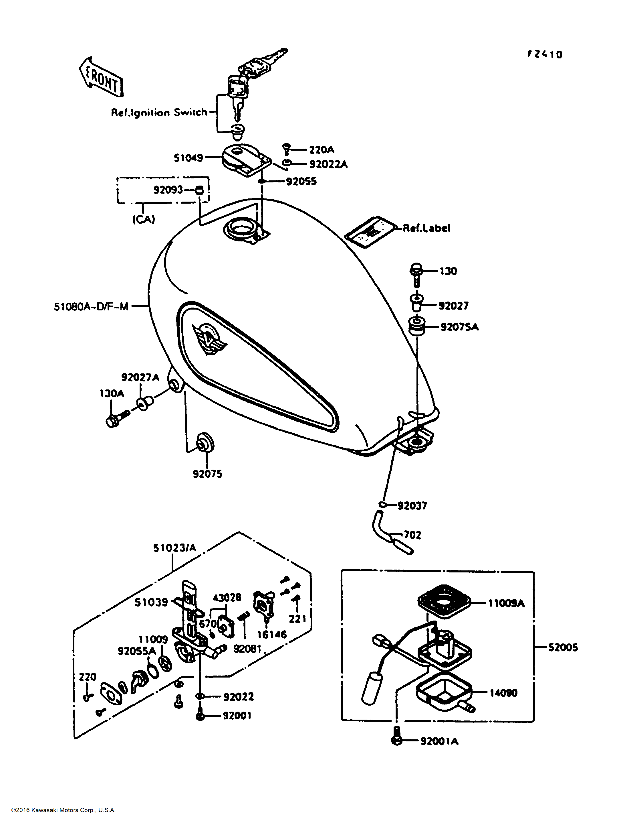 Kawasaki OEM Part: 51049-1083 Fuel Tank Cap