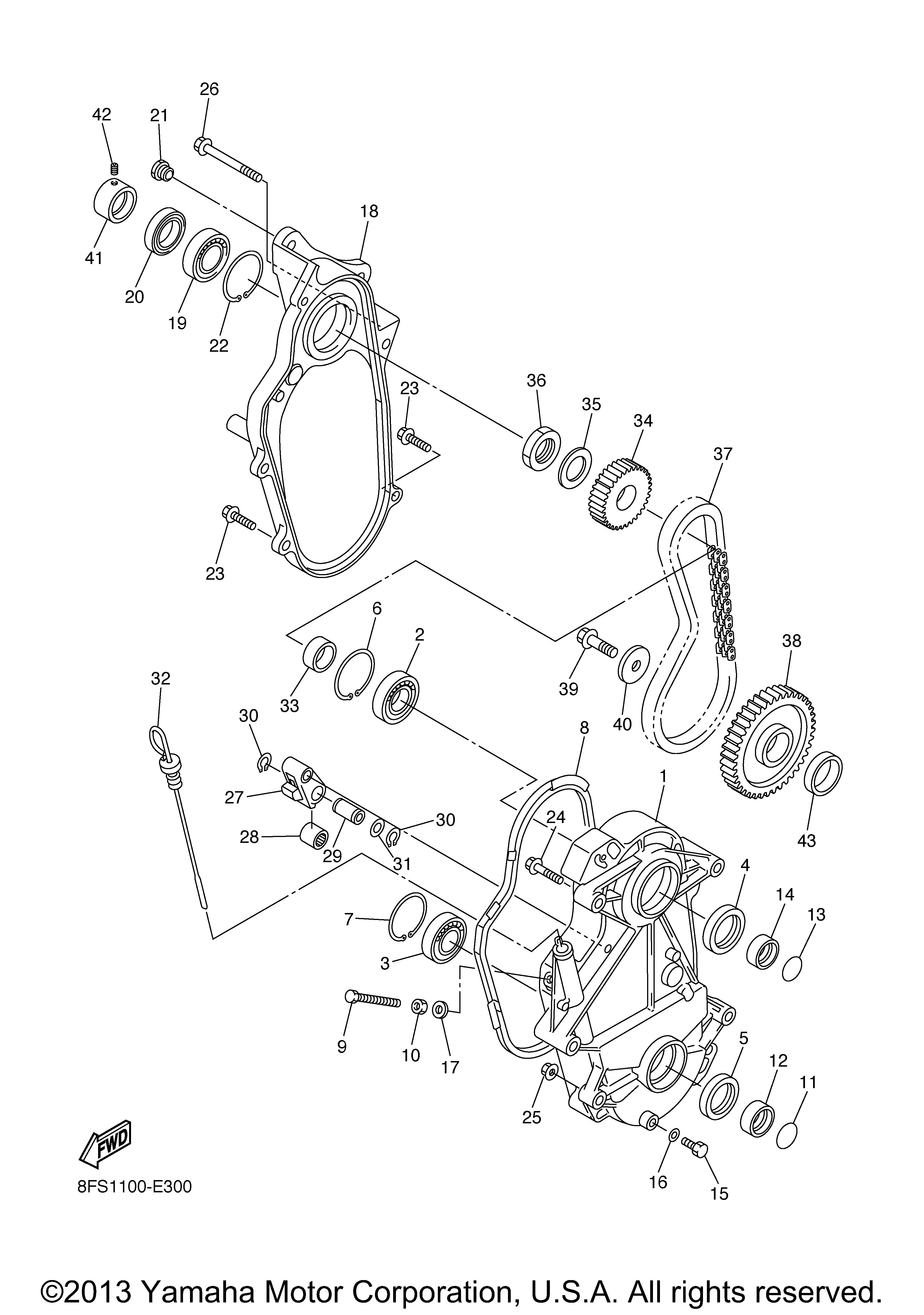 0507 YAMAHA VECTOR APEX RX1 HOUSING CAP CHAINCASE COVER 8ES4754310