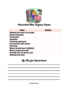 Homeschool Mom Progress Report