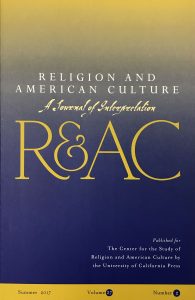image of journal cover for religion and american culture