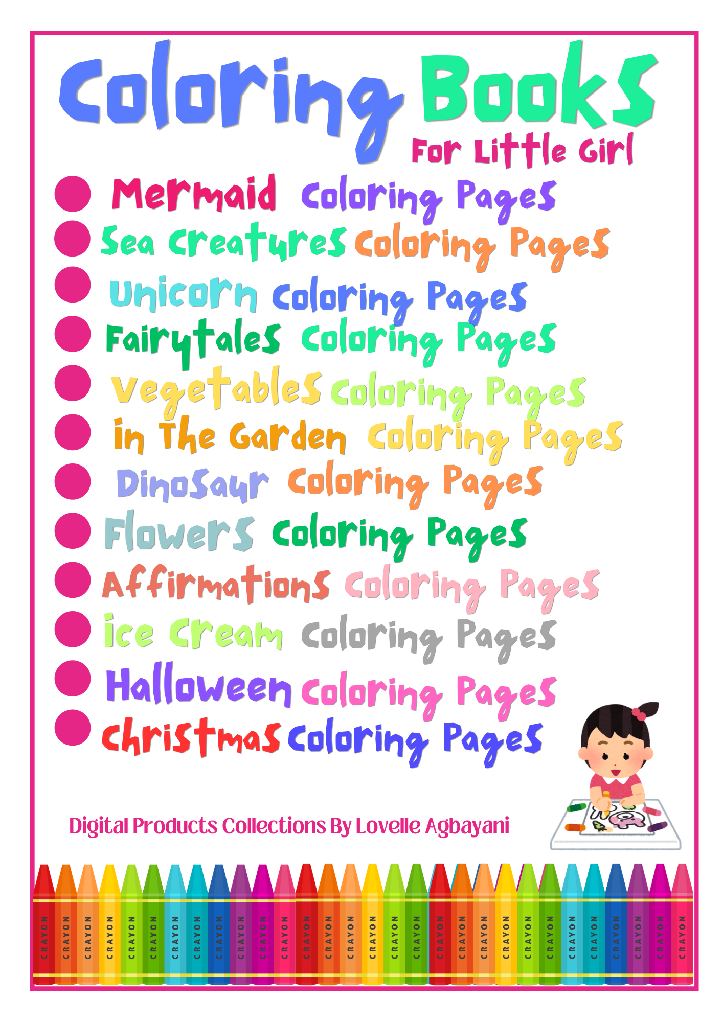 Colorful Dreams:  A Whimsical Coloring Book Collection for Little Girls