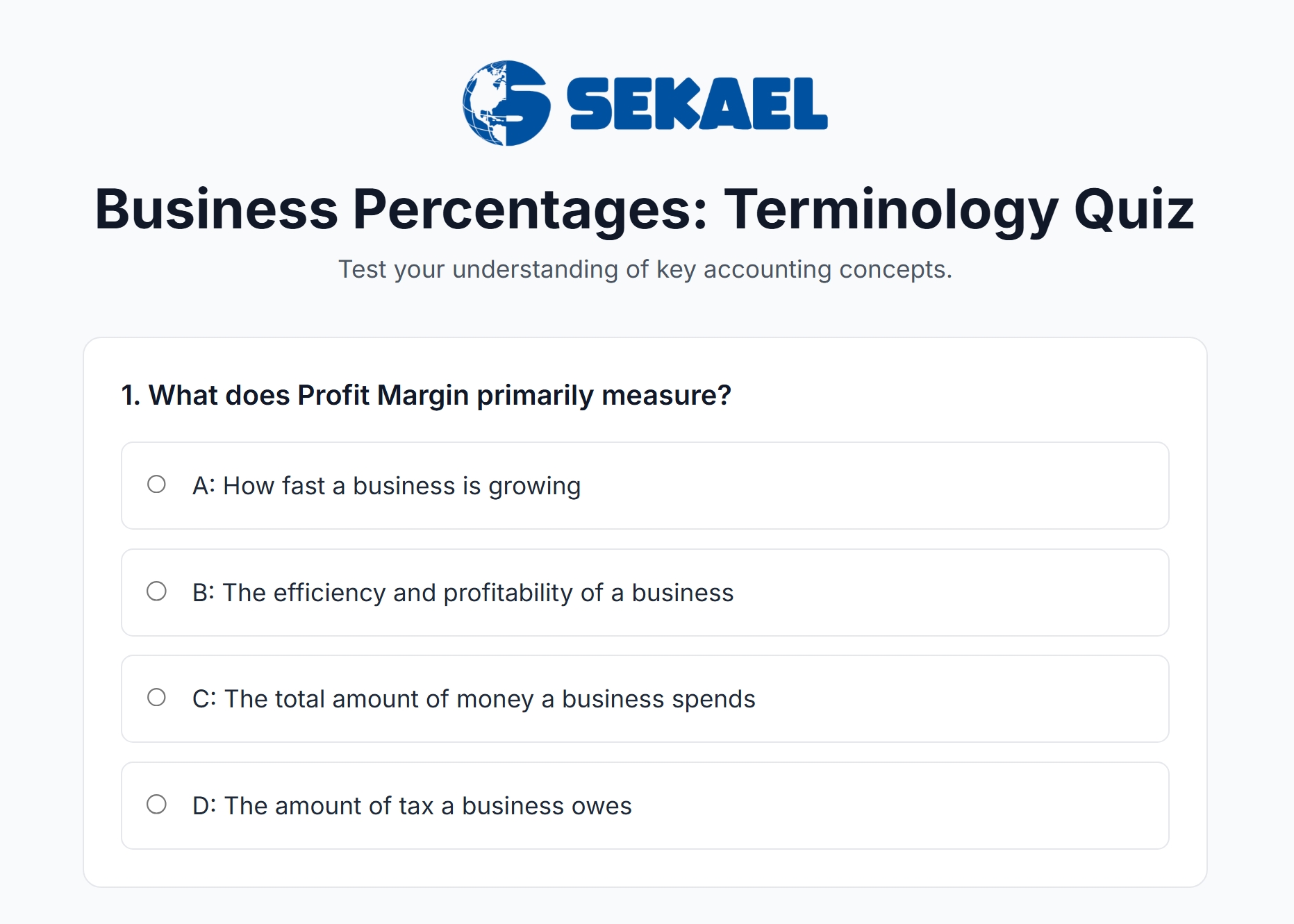 Be Fearless in Accounting: Understand Business Percentages to Improve Business Performance by SEKAEL