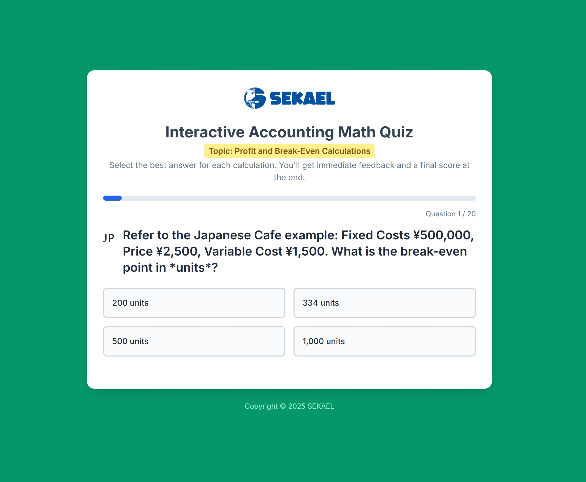 Be Fearless in Accounting: Calculate Your Break-Even and Unlock Your Profit by SEKAEL 