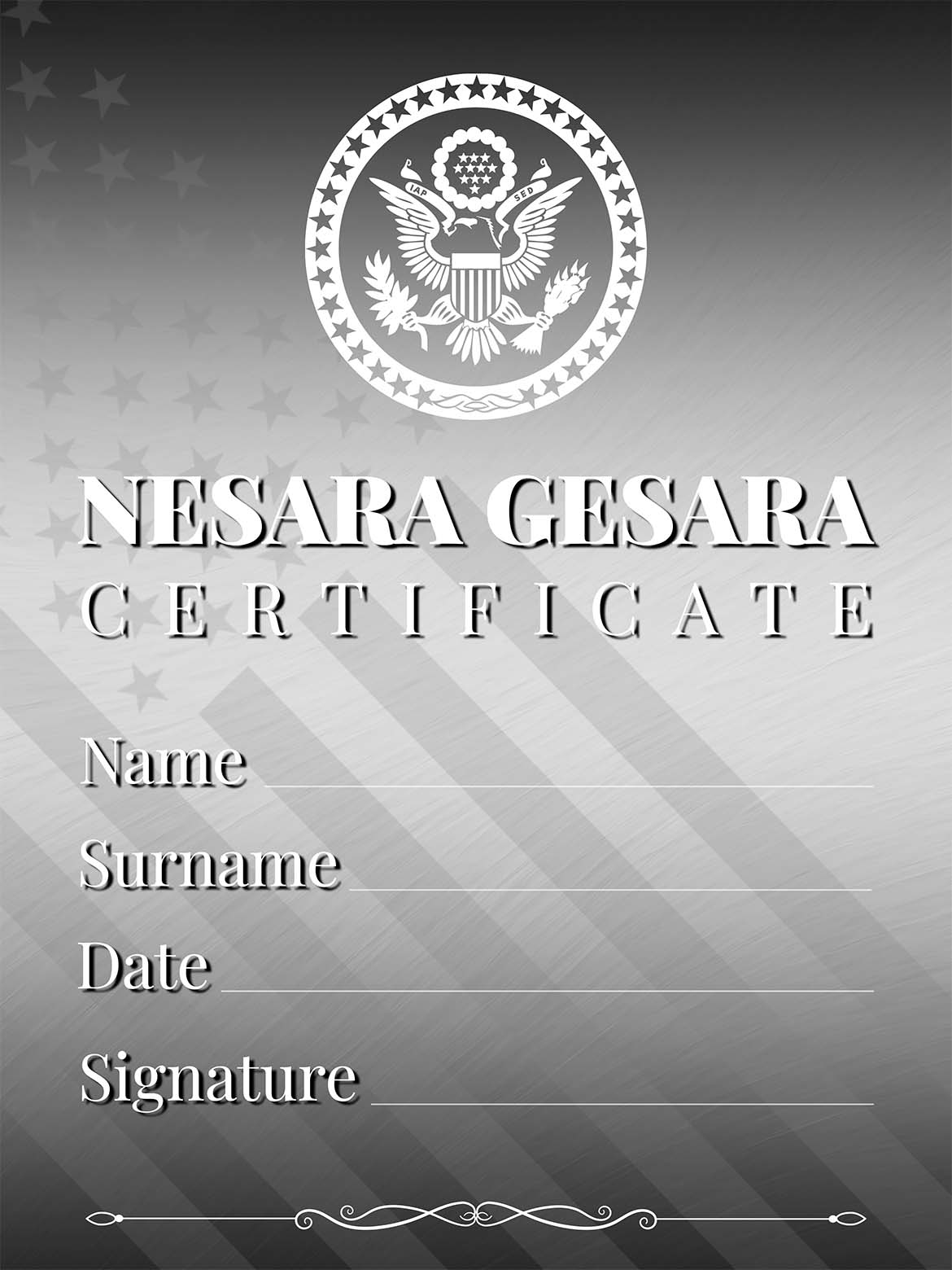 NESARA GESARA CERTIFICATE PLATINUM