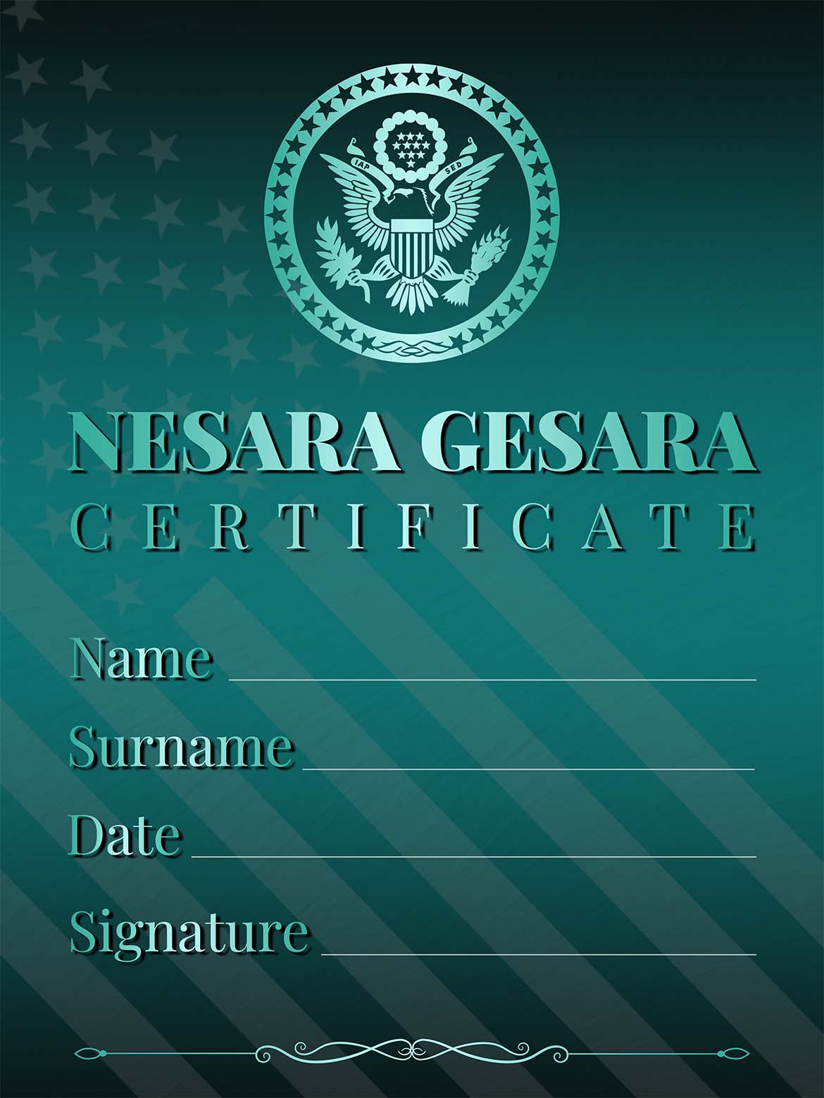 NESARA GESARA CERTIFICATE DIAMOND