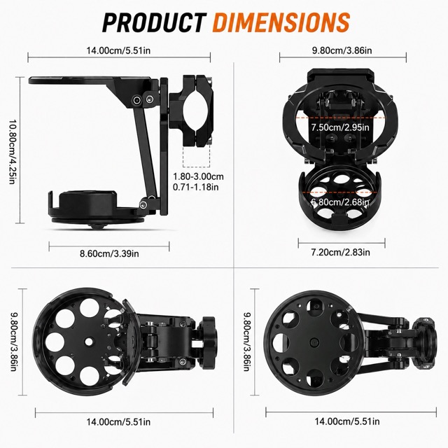 360° Adjustable Foldable Motorcycle Cup Holder – Bicycle Water Bottle Mount