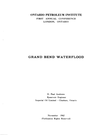 Grand Bend Waterflood Page 1