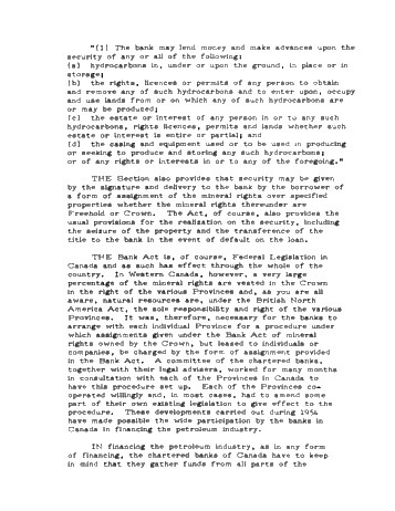 The Role of the Canadian Chartered Banks in Oil Property Evaluation and Financing of the Petroleum Industry Page 3