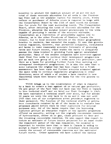 The Role of the Canadian Chartered Banks in Oil Property Evaluation and Financing of the Petroleum Industry Page 5