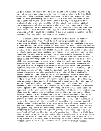 The Role of the Canadian Chartered Banks in Oil Property Evaluation and Financing of the Petroleum Industry Page 7