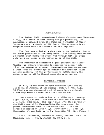 Canada-Cities Service Rodney Waterflood Unit Page 1