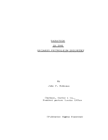 Taxation in the Ontario Petroleum Industry Page 2