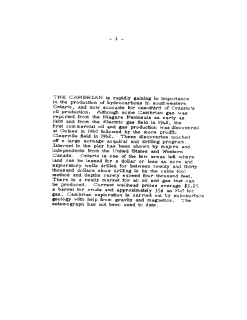 Cambrian of Ontario Page 1