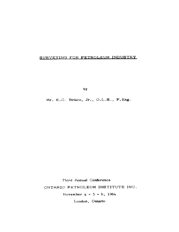 Surveying for Petroleum Industry in Ontario Page 2
