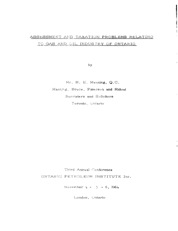 Assessment and Taxation Problems Relating to Gas and Oil Industry of Ontario Page 2