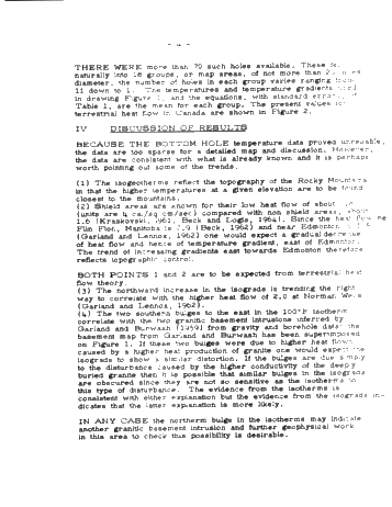 The Use of Terrestrial Heat Flow Data in Interpreting Regional Geology (Co-Author: Dr. A.E. Beck) Page 4