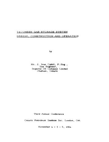 Tecumseh Gas Storage System Design, Construction and Operation Page 2