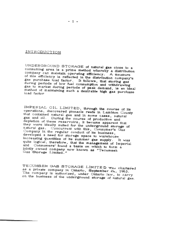 Tecumseh Gas Storage System Design, Construction and Operation Page 1