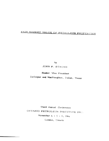Fair Market Value of Petroleum Properties Page 2