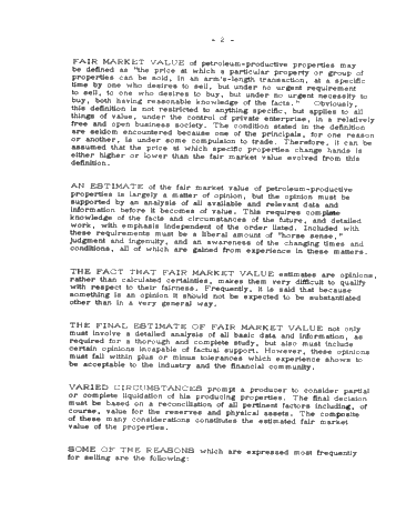 Fair Market Value of Petroleum Properties Page 1