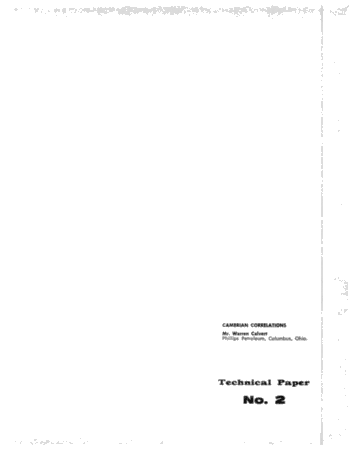 Cambrian Correlations Page 1