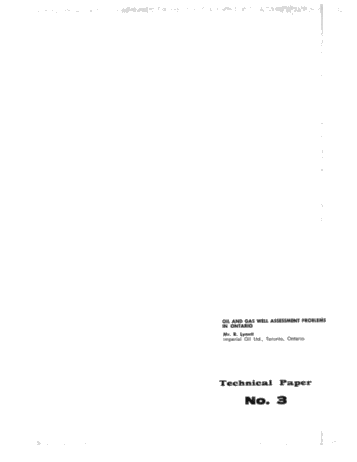 Oil and Gas Well Assessment Problems in Ontario Page 1