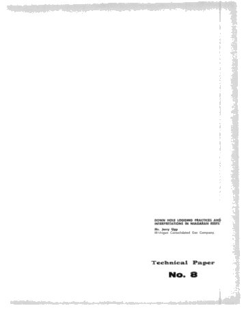 Down Hole Logging Practices and Interpretations in Niagaran Reefs Page 1