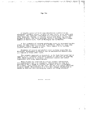 Seismic Approach to Michigan/Ontario Reefs (Abstract Only) Page 2
