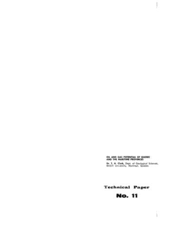 Oil and Gas Potential of Quebec and the Maritime Provinces Page 1