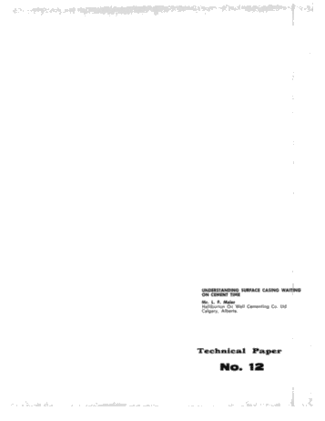 Understanding Surface Casing Waiting on Cement Time Page 1