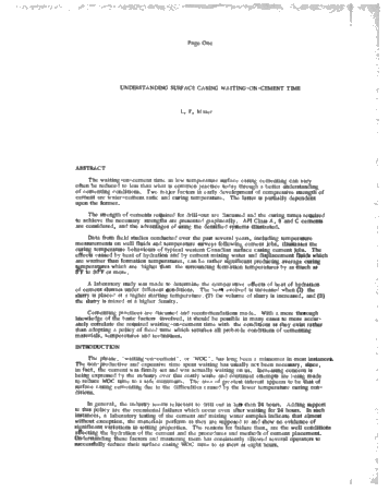 Understanding Surface Casing Waiting on Cement Time Page 1