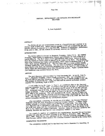 The Gobles Field. History, Development and Outlook for Secondary Recovery Page 1