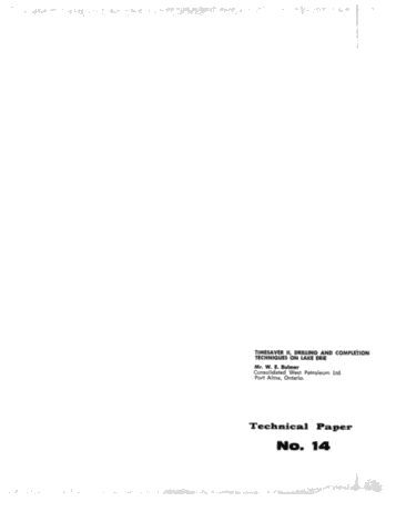 Timesaver II, Drilling and Completion Techniques on Lake Erie Page 1