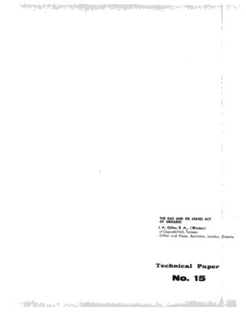 The Gas and Oil Leases Act of Ontario Page 1