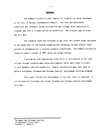 The Kimball Colinville Reef Complex - a Case History Page 1