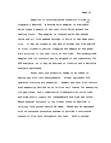 Formation Evaluation by Drill Stem Testing Page 20