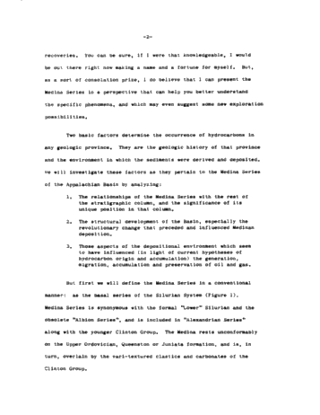 The Occurrence of Hydrocarbons in the Medinan (Alexandrian) Series South of Lake Erie Page 2