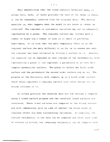 Trend Surface Analysis - A New Look at Old Data Page 7
