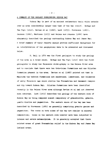 Recent Investigations in the Hudson Bay Basin Page 3