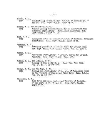 Recent Investigations in the Hudson Bay Basin Page 19
