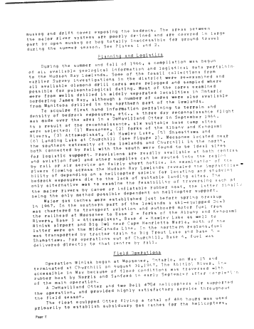 Operation Winisk, an Air Supported Geological Reconnaissance Survey of the Hudson Bay Lowlands Page 2