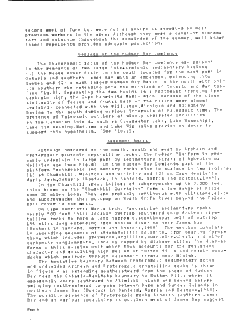 Operation Winisk, an Air Supported Geological Reconnaissance Survey of the Hudson Bay Lowlands Page 4