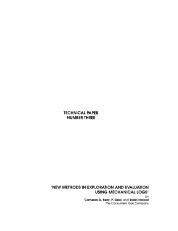 New Methods in Exploration and Evaluation Using Mechanical Logs Page 1