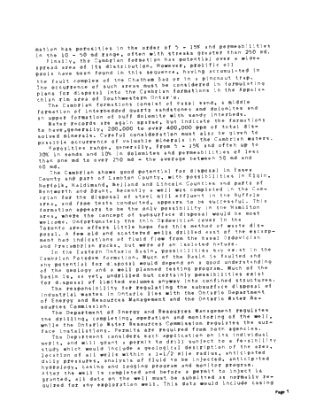 Subsurface Disposal of Liquid Wastes in Ontario Page 7