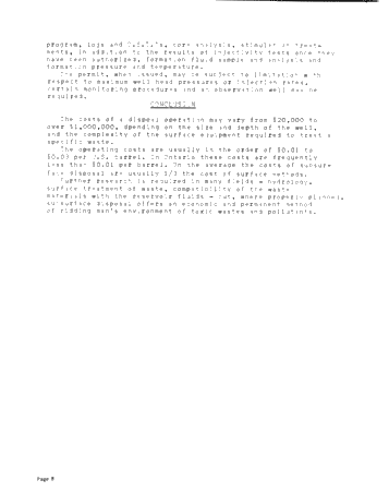 Subsurface Disposal of Liquid Wastes in Ontario Page 8